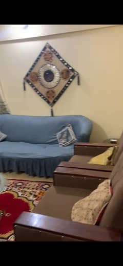 well Maintained Flat 3rd Floor Marble Flooring 3 Bed Drawing Dinning Main Road Facing Near AndaMore Chorangi