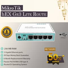 MikroTik Router Board/RB750/Gr3//hEX lite Router/RouterOS L4 /5 x Gig