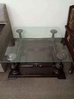 Center table with glass top