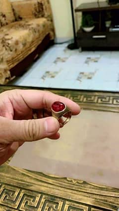 Chandi ring with yaqoot stone