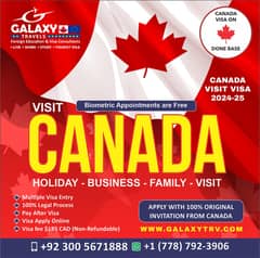 Canada & Australia Visit Visa on Done Base 2024-25/Canada Visa Availa