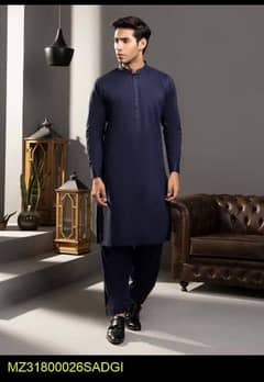 Men's Stitched Cotton Plain Suit