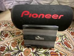 pioneer woofer and rockmars 4 channel amplifier