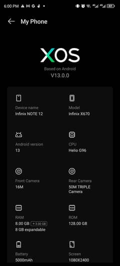 Infinix Note 12 g96 8/128