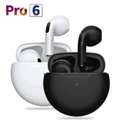 Pro 6 Tws Bluetooth Earbuds | Noise Cancellation, 8D Audio