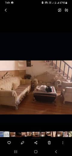 wooden sofa set 6 seater with center table made up of wood