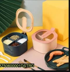 4 in 1 Partition Kitchen Seasoning Spice Box With spoons