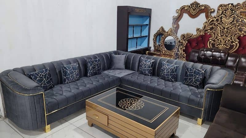 L shape sofa set/ conner 6 seater sofa set/wooden sofa /Sofa 7