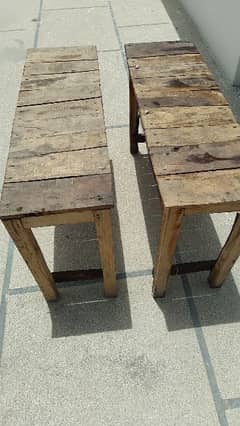 Wooden Bench Pair for Sale