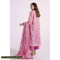 3 Pcs Women's Unstitched Lawn Printed Suit