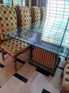 Dining Table 8 Seat Glass Top 8x4