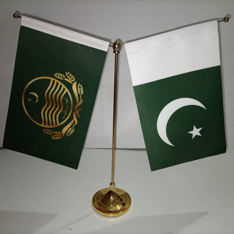 Punjab Govt Flag & Pole for Exective Office | Table Flag | From Lahore 9