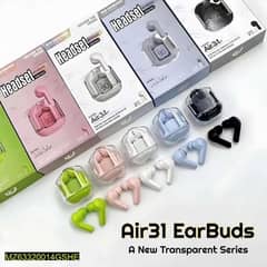 Crystal Transparent air31 earbuds with Bluetooth 5.3