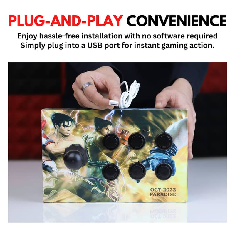 USB Arcade 6 Buttons Joystick for Gaming Pc Mechanical buttons Laptop 6