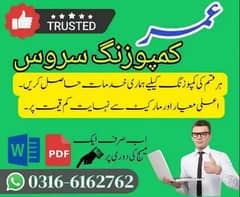 Urdu English composing and data entry