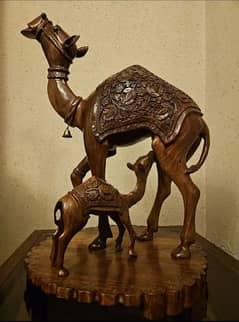 Wooden camel decoration.