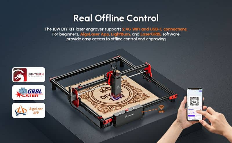 Laser Engraver, 10W Output Power Laser Cutter, 10W Higher Accuracy 0