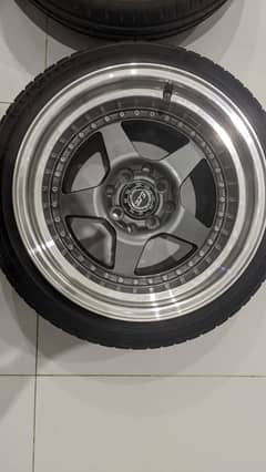 Deep dish rims with tyres