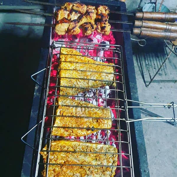 bbq stand with bhatti and 12 shake or tikka 0