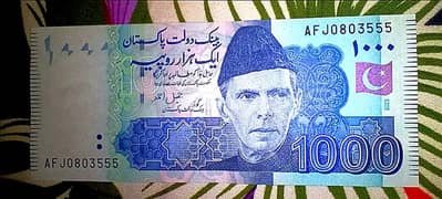 1000 note with rear serial number
