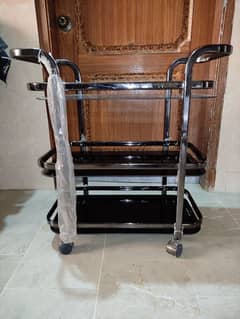 Glass & Iron Trolley Black Condition 9.5/10 stylish best price