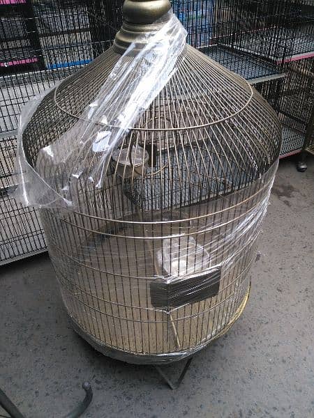 CAGE FACTORY New Golden Round Hanging cage with hanger stand 11