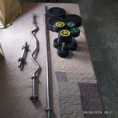 EXERCISE DUMBBELL AND PLATES BARBEL ROD AND EZ ROD