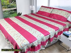 3pcs cotton printed double bedsheets