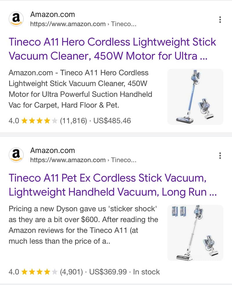 tineco A11 cordless stick vaccum 450w 5