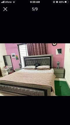 designer double bed with mattress