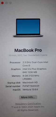 MacbookPro i5 2017