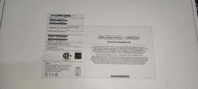 Mac book Air, M2 model 2023, 256 GB