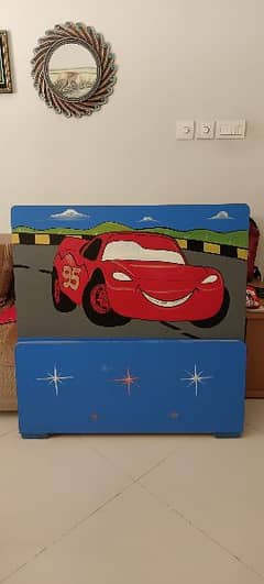 Kids Bed Cartoon Cars painting with Matress