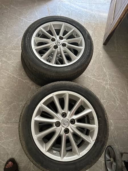 alloy rims with tyres orignal toyota import from japan 0