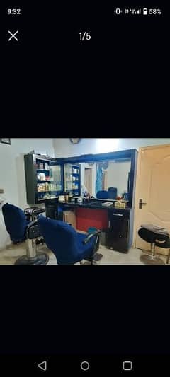 Salon with everything , Chairs furniture and products