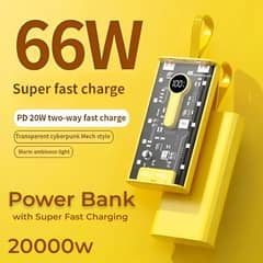 Super Fast 20000mAh Fast Charging Power Bank with Mini Bulb Lights