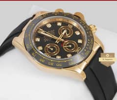 latest design chronographic 40 yellow gold case with black dial a