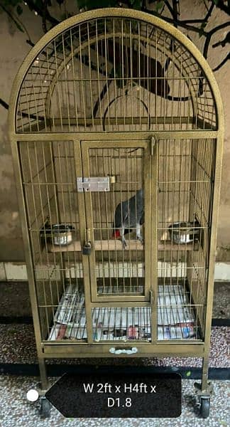 Large Moving Cage with top sitting for all pet birds or Grey parrot 6