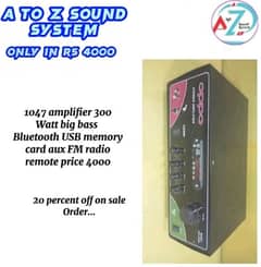 1047 Amplifier 300 watt big bass Bluetooth usb memery card aux fm