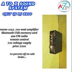 mono 1047 100wat amplifier Bluetooth usb memory card 220 voltage