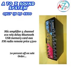 mic amplifier 4 channel eco reply delay Bluetooth usb memory crd aux
