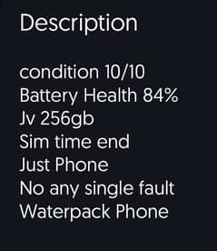 i phone 11 pro max jv 256 gb 84% battery health