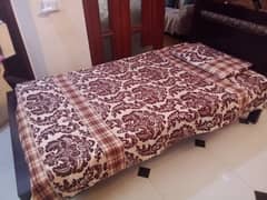 Single Wooden Bed with Mattress