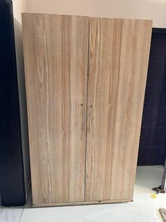 Double door wood almaari cupboard in excellent condition