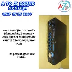 1047 amplifier 200 waatts Bluetooth usb memory card fm aux