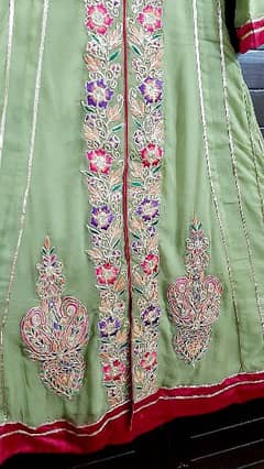 Pure chiffon dress with pure Atlas churidar