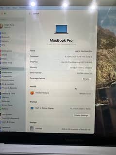 mackbook 17 pro with touch bar 16gb rom and internal memory 512