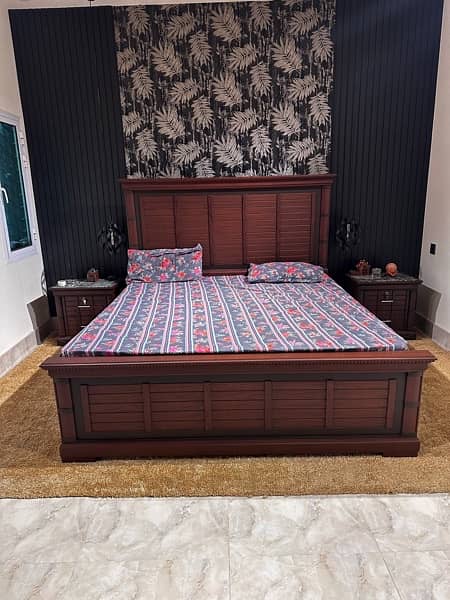 wooden Storage bed with side tables and dressing table 2