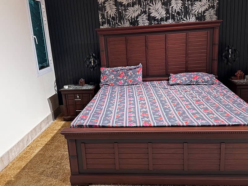 wooden Storage bed with side tables and dressing table 3