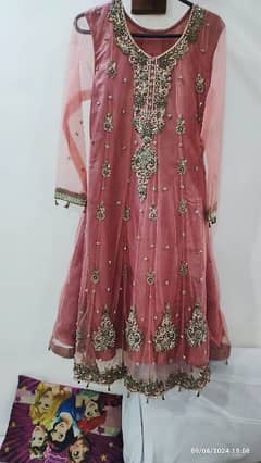 Party wear|Formal-beautiful powder pink highly embellished frock